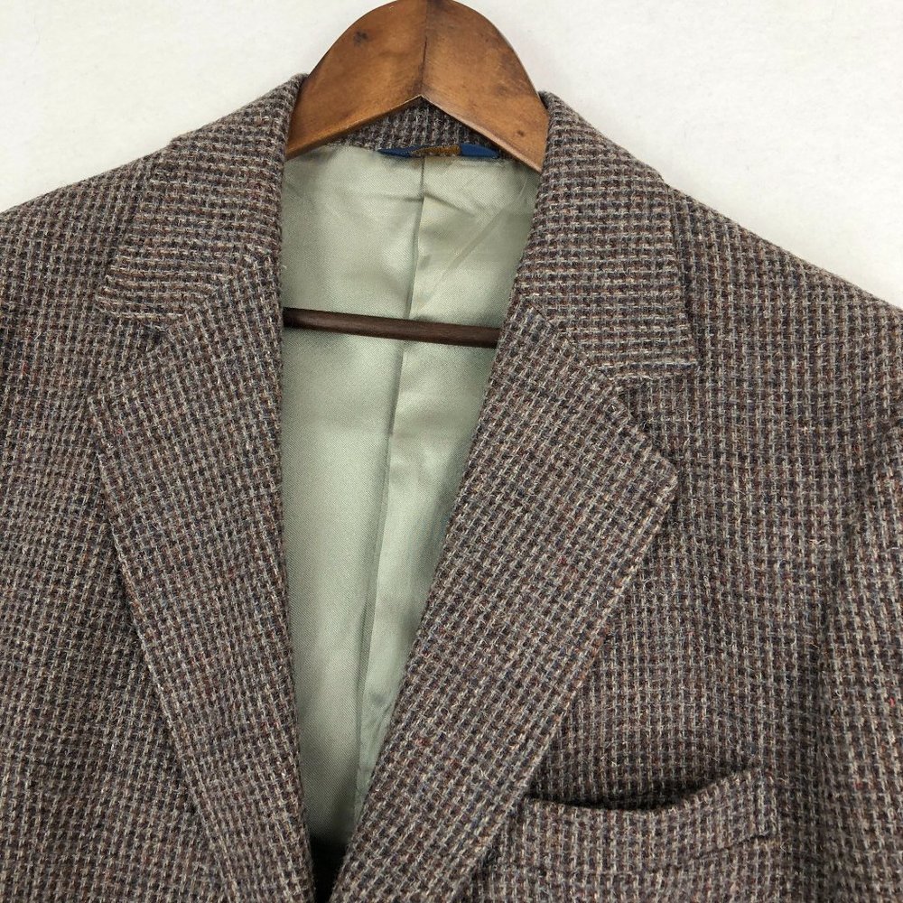 Pendleton VTG Men's Size 42T Brown Grey Virgin Wool Two-Button Blazer Jacket - Picture 2 of 11
